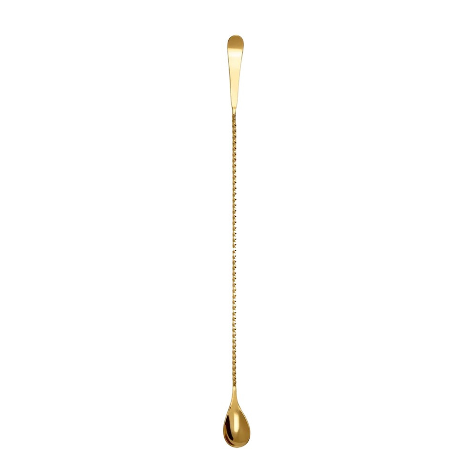 Bent Tip Barspoon Gold Plated 40cm